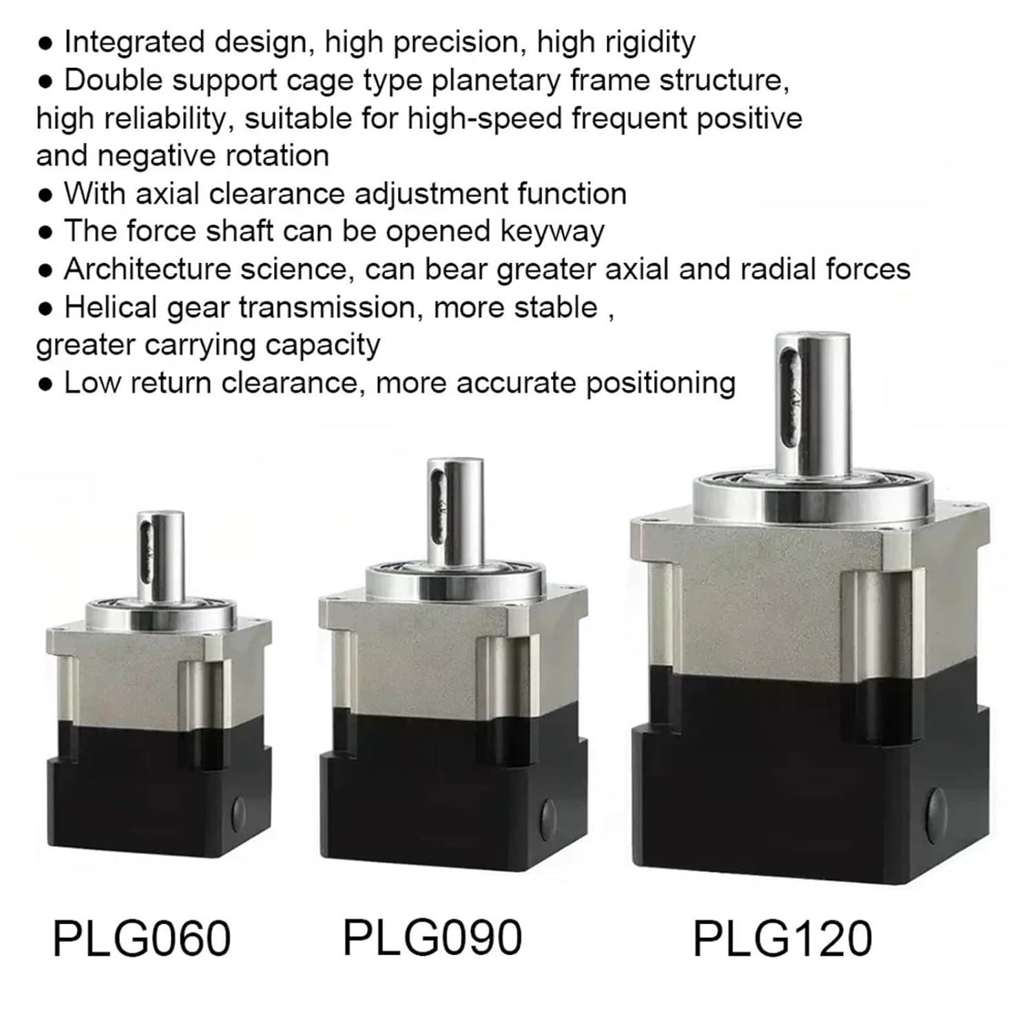 1pcs Nema23 Motor Planetary Gearbox Helical Gear Reducer Step-Down Gearbox 200W 400W 600W 60 Flange Servo Motor Speed Reducer(Ratio 5 to 1,8mm Input)