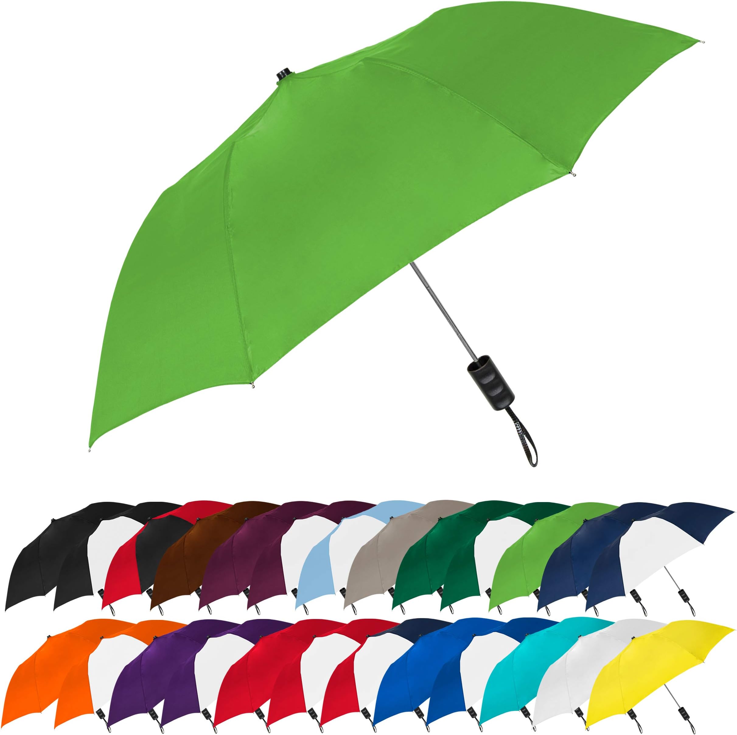 STROMBERGBRAND Umbrellas The Spectrum Popular Style 42" Automatic Open Compact Travel Umbrella for Rain, Wind & Sun, Sturdy Lightweight Small Portable Folding Stick Umbrella for Men and Women, Lime