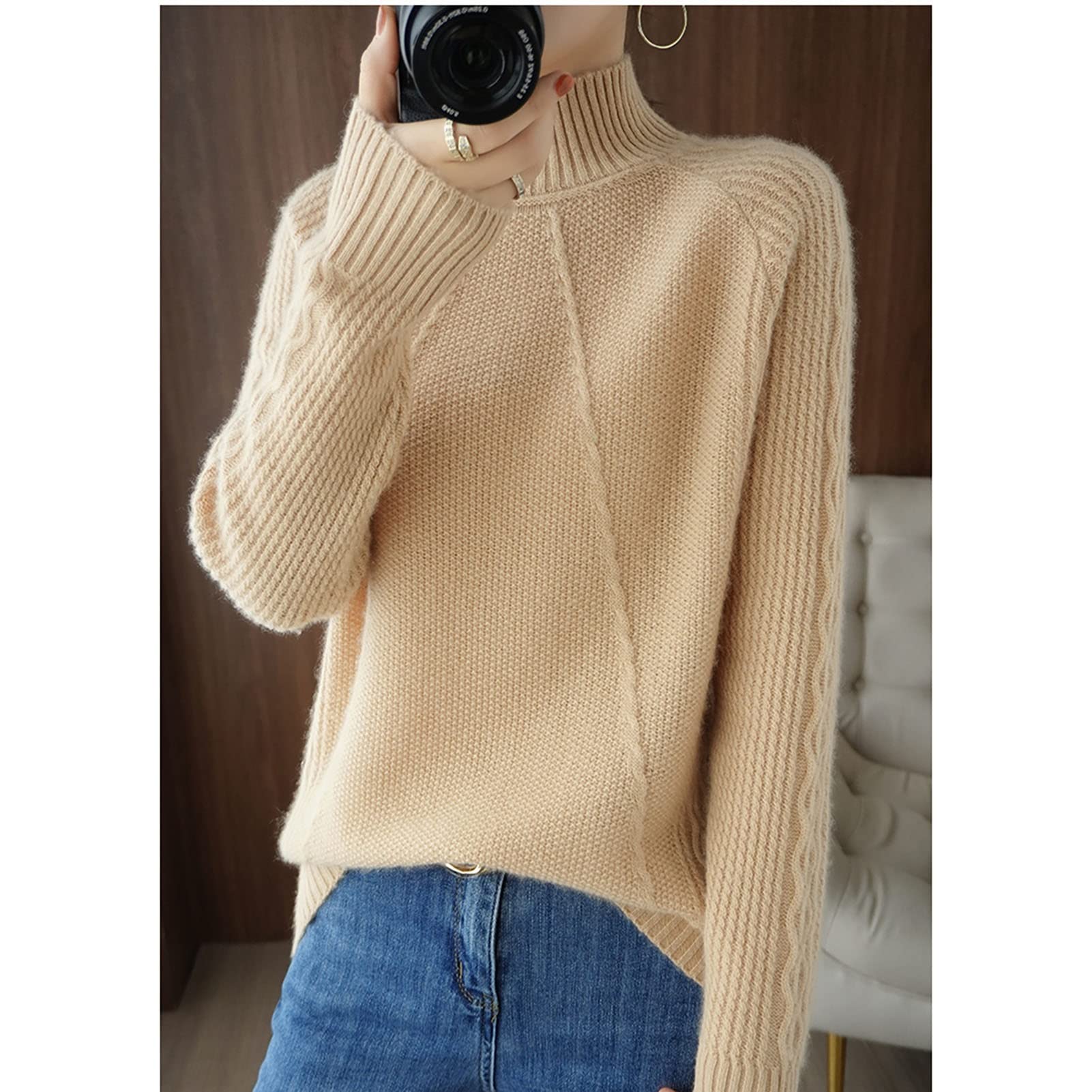 SURMIRO Maglione Lavorato A Maglia Donna Autunno Inverno Coreano Dolceva In Cashmere Manica Lunga Pullover Maglione Femminile Maglieria 201111 Da 16,94 € | DHgate - Foto 3