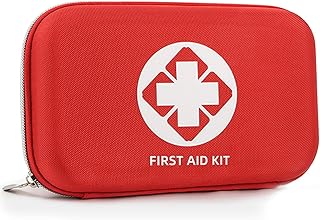 Mini First Aid Kit - 110 Piece Small Waterproof Hard Shell Medical Kit for Car, Home, Office, Travel, Camping, Sports, Out...