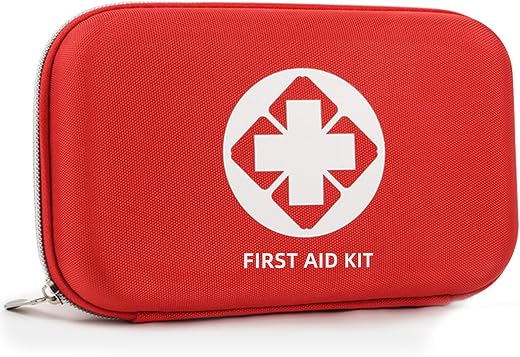 HEBEZON First Aid Kit - Small Waterproof Hard Shell Medical Kit for Car, Home, Travel, Camping &amp; Emergencies - Compact 8....