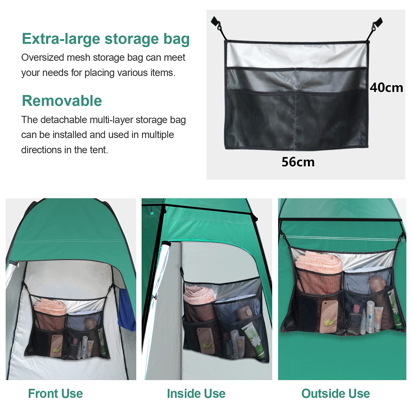 Tente de toilette de camping riggoo - Douche pop-up - Vestiaire - Stockage mobile - Tente pour le camping et la plage - Avec sac de transport (UV 50