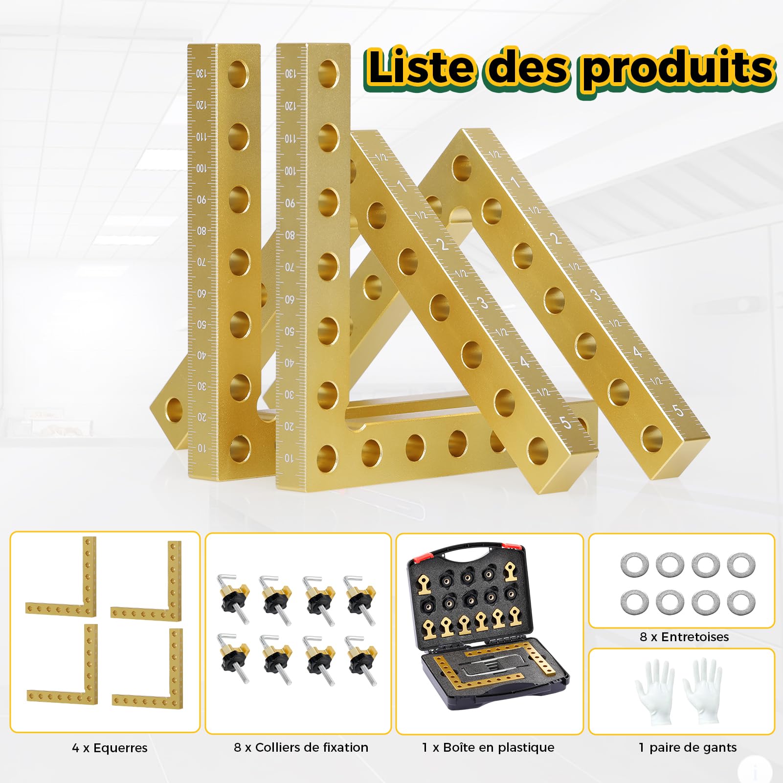Geevorks Bloc De Positionnement À 90 Degrés, Serre Joint Angle À 90 Degrés, Pince De Fixation À Angle Droit En Alliage D'aluminium Pour Cadres Photos,Boîtes,Armoires,Tiroirs
