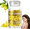 Hair Vitamin Serum Capsule, Hair Care Capsules Hair Treatment Serum Hair Vitamins Capsules for Hair Care Hair Moisturising Essence Anti-Frizz Hair Breakage Repair Hair Oil Capsules for Hair (Gold)