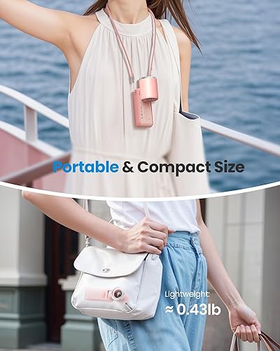 Miniatura 5 de Gaiatop Ventilador turbo portátil de mano, 21 horas de refrigeración, ventiladores de mano 4 en 1 plegables de 180, mini ventiladores personales de