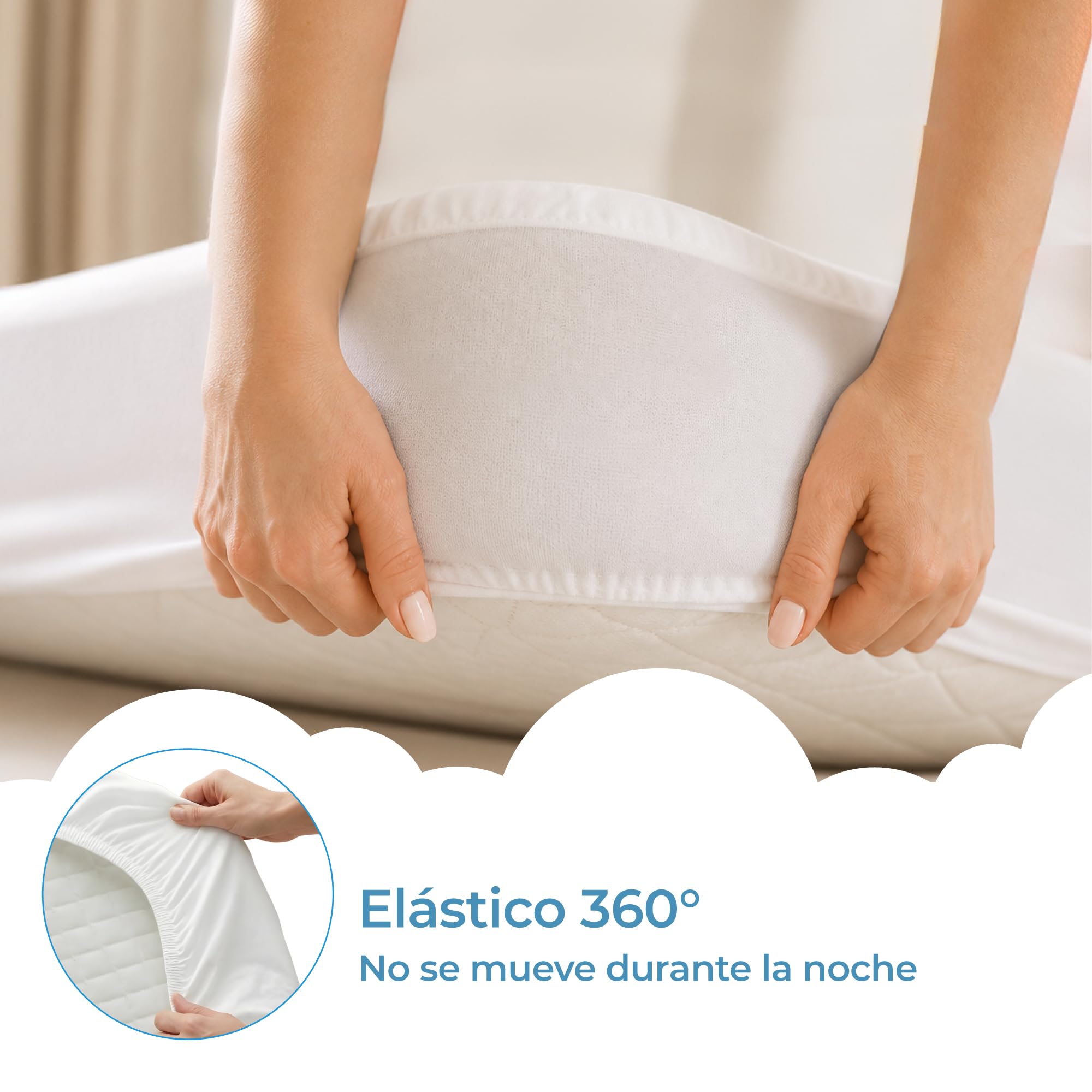 Protector Colchon Bebe 50x83 Impermeable Y Transpirable, Cubre Colchon Cuna Colecho Facil De Colocar, Funda Colchon Lavable En Maquina, Certificado Oeko-Tex, para Colchon hasta 12 cm
