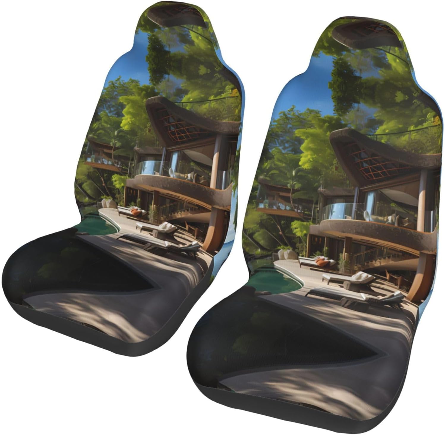 Universal Tahitian Vacation Printed car seat Covers are Suitable for Most Seats in Trucks, Vans, and Other Similar Vehicles.