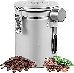 Porta Cafe, Pote de Armazenamento Cafe, com Colher para Pó de Café, 2,8L, Grãos de Café, Chá, Açúcar, Farinha, Cereais, Adequado para Escritórios Domésticos e Assim Por Diante