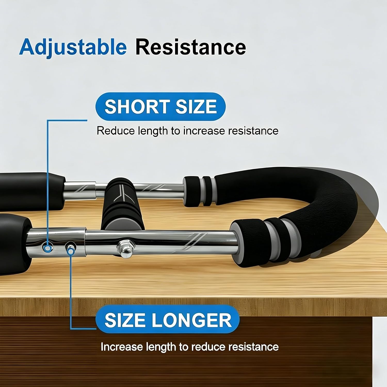 HUINING Arm Trainer Chest, Adjustable 5 Resistance Levels (40-130lbs), Strengthens Forearms, Wrists and Grip for Muscle Building, Ideal for Athletes, Fitness Lovers and Rehabilitation