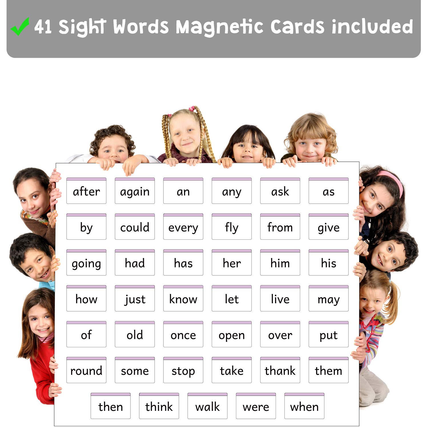 Attractivia Cartes flash magnétiques de 1ère année (première année) – 41 grandes cartes robustes pour l'alphabétisation des lecteurs débutants, l'école à domicile, les enseignants et l'anglais anglais