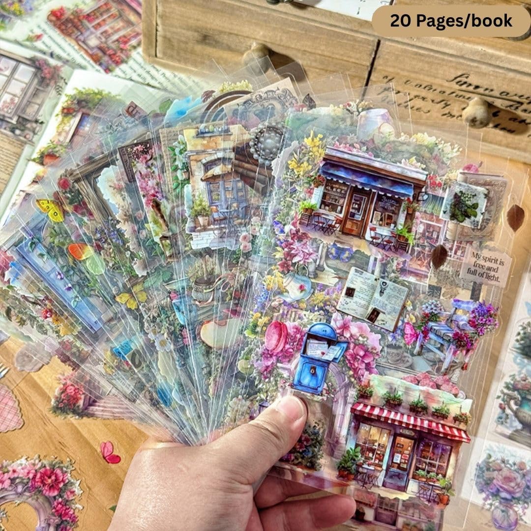 Vintage Flower Stickers - Journal & Scrapbook Decor -5