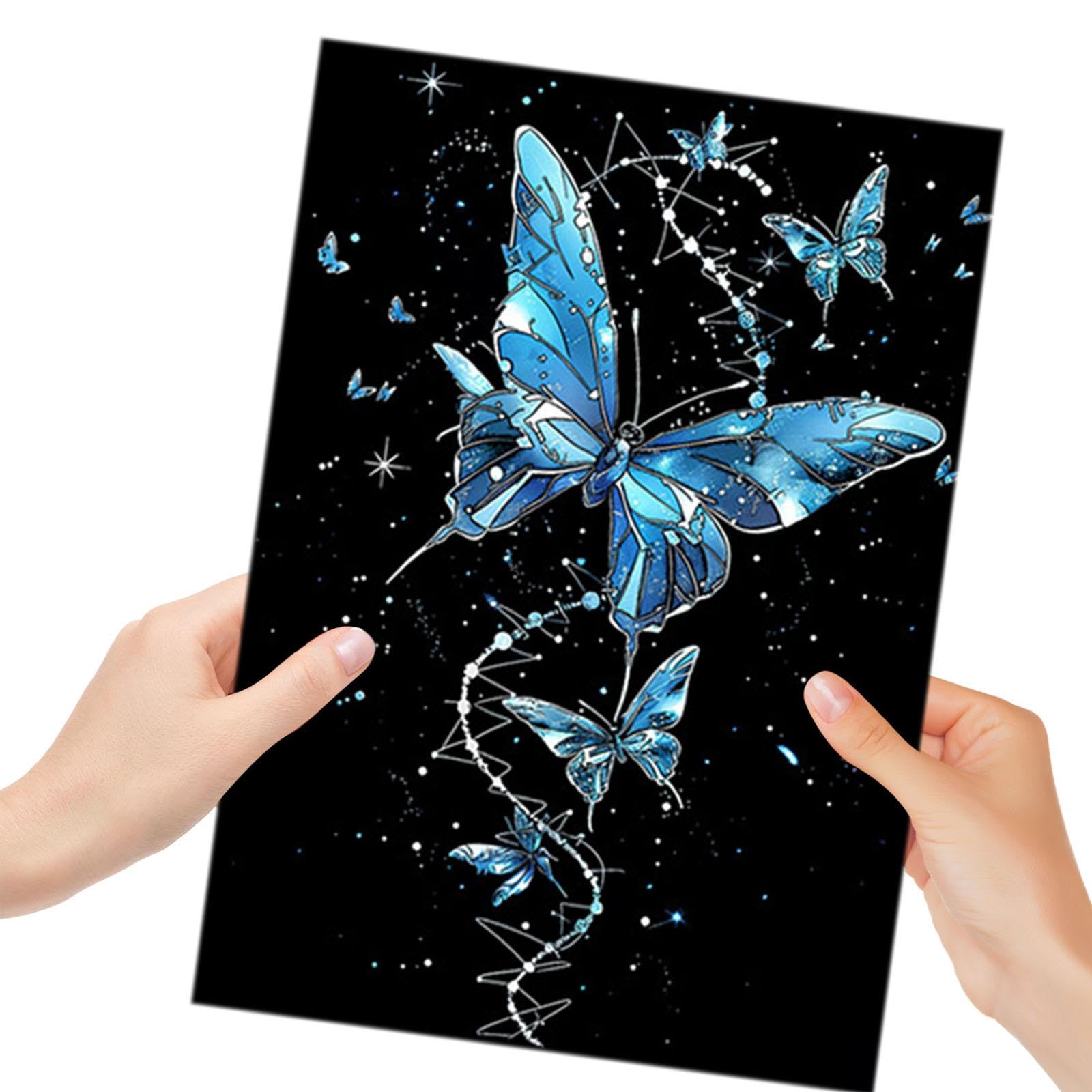 値下げ！ハートアートコレクション　アートスクリーン「チョウ」 A4額付き 四角ビーズ【ont-82】ダイヤモンドアート | KIC