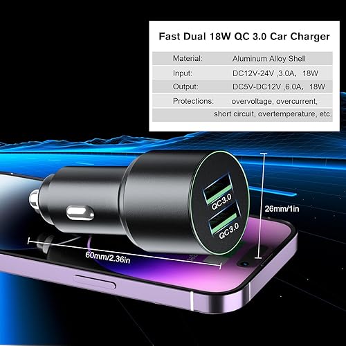 Miniatura 2 de Estación de carga de coche retráctil múltiple, reposacabezas 3 en 1, caja de carga compartida, base de cliente para asiento trasero con adaptador de