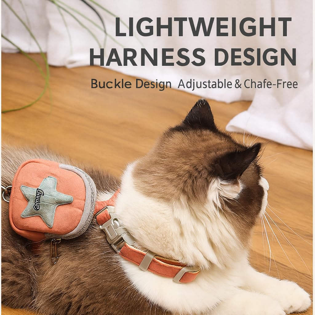 WITFAMILY Cat Harness and Lead Set, Escape Proof Kitten Harness with Leash, Lightweight and soft with a small backpack - Image 3