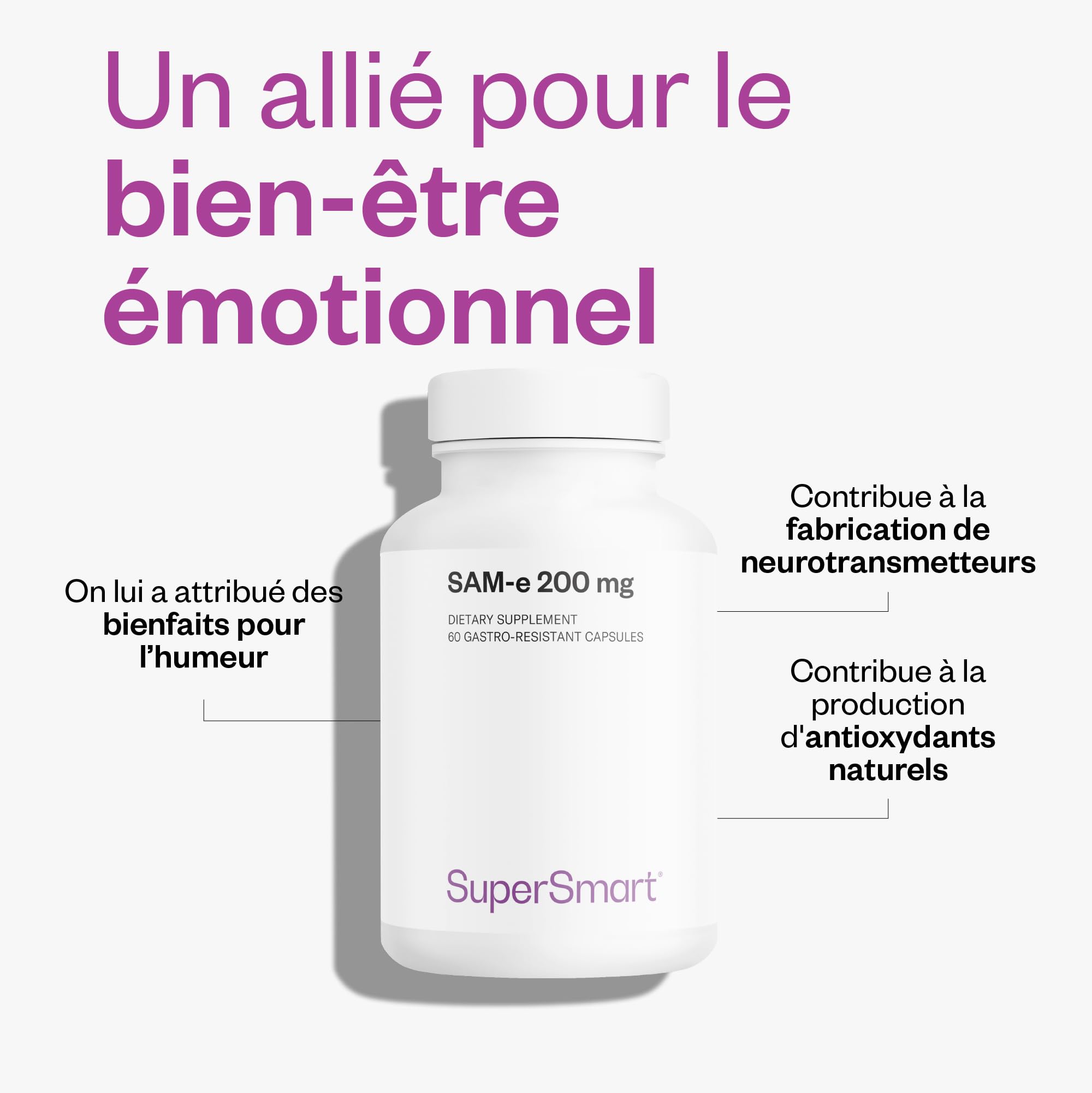 S-Adénosyl-Méthionine Élémentaire (SAM-E) - Anti-Inflammatoire -SuperSmart