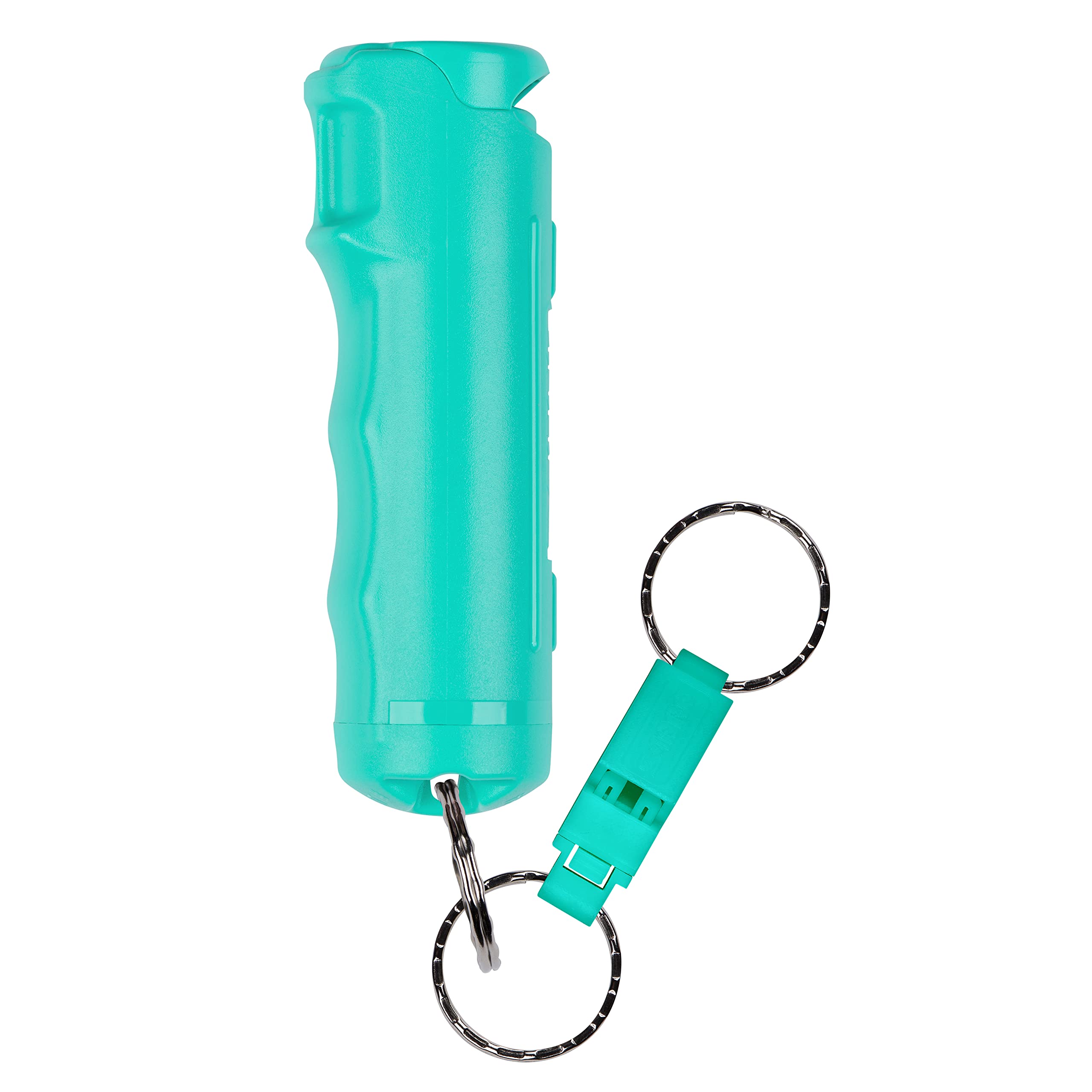 2-in-1 Pepper Gel with Detachable Safety Whistle Keychain, 3X longer spray time, 12-Foot, Whistle for Help and Can Be Heard Up to 750 Feet, UV Marking Dye, Ergonomic Finger Grip, Flip Top Safety