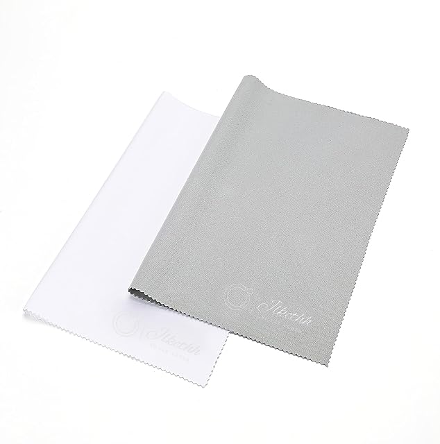 2PCS Pro Size Silver Polishing Cleaning Cloth Set, 13.8"x10.4" Jewelry Cleaning Cloth for Gold, Silver, Diamond, Platinum, Silverware, Watches and Coins