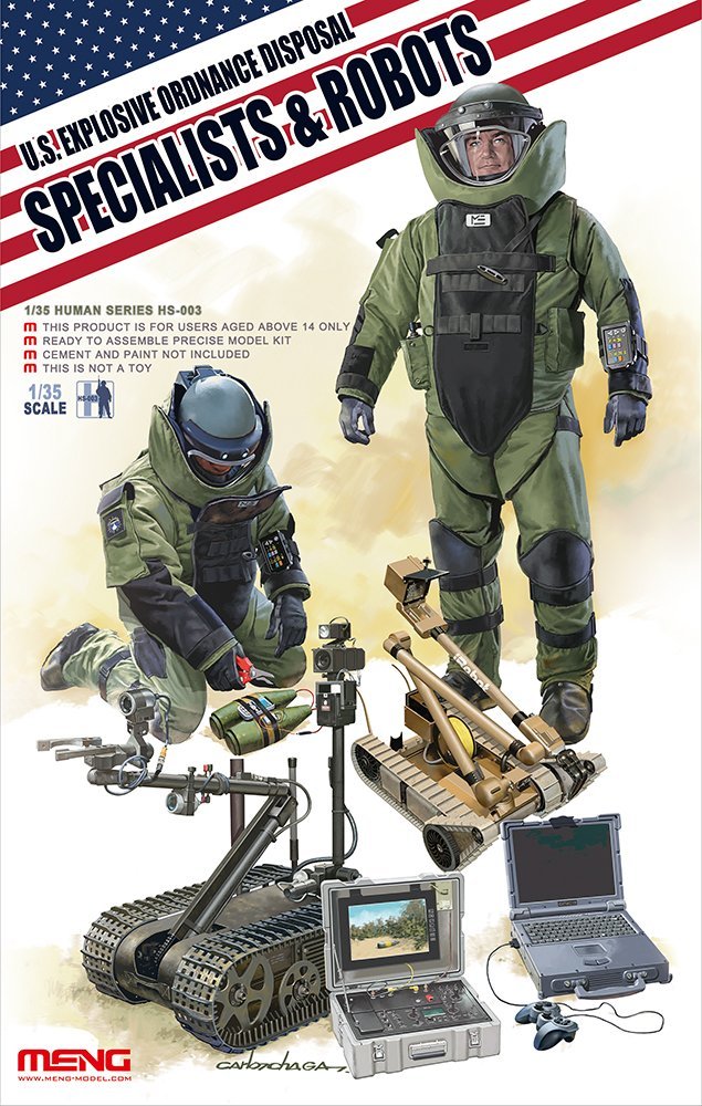 Meng 1/35 Scale Explosive Ordnance Disposal Specialists & Robots - Plastic Model Building Kit # HS-003