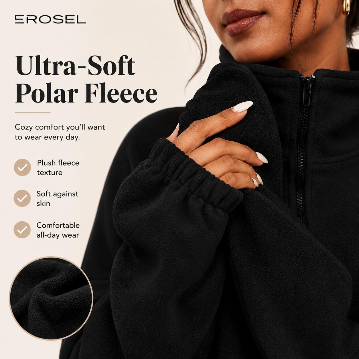 Women's Full Zip Fleece Short Jacket - Warm Winter Long Sleeve, Sherpa Crop Coat Workout Jacket - Winter Clothing