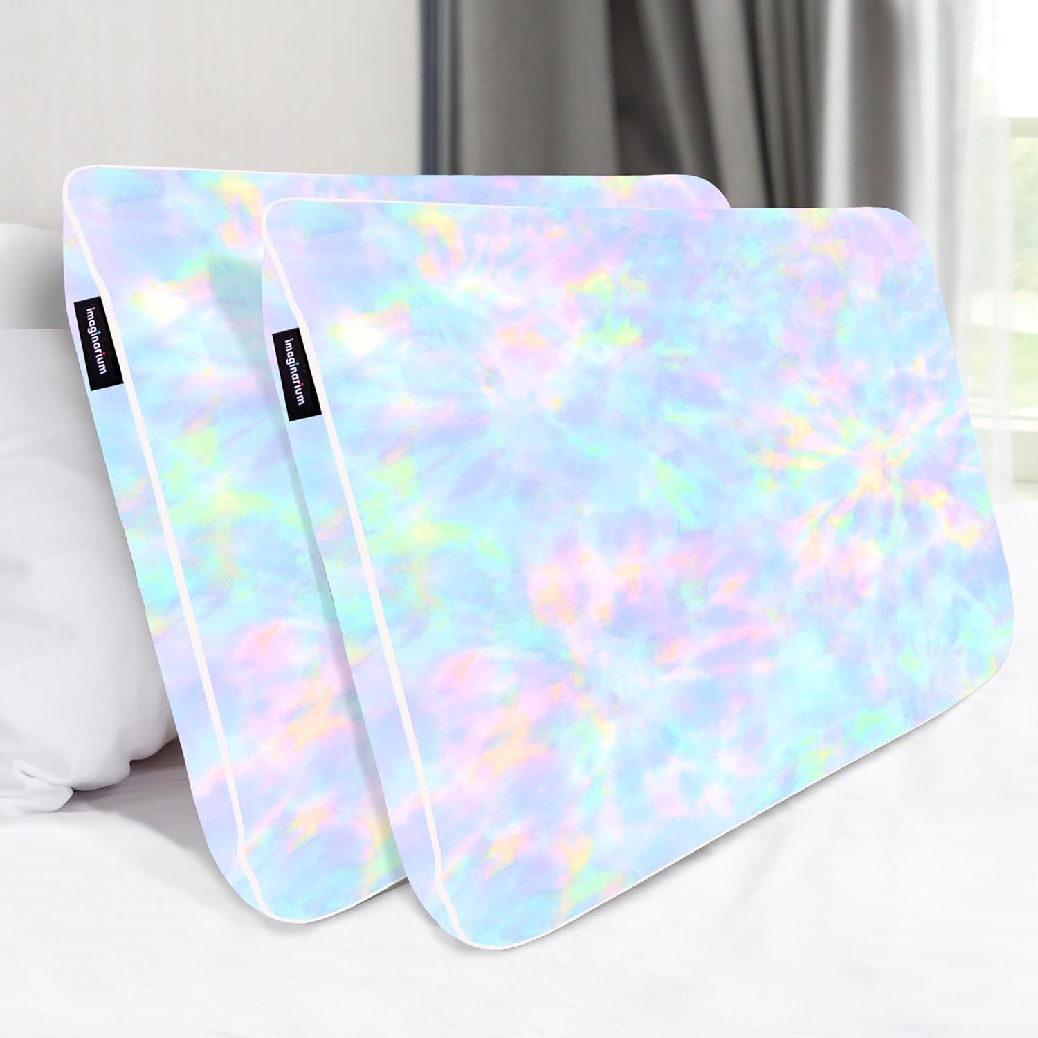 Imaginarium Cooling Memory Foam Fun Pillow with Cool-to-The-Touch Cover 2 Pack (Cotton Candy) Plus 2 Additional Pillow Covers