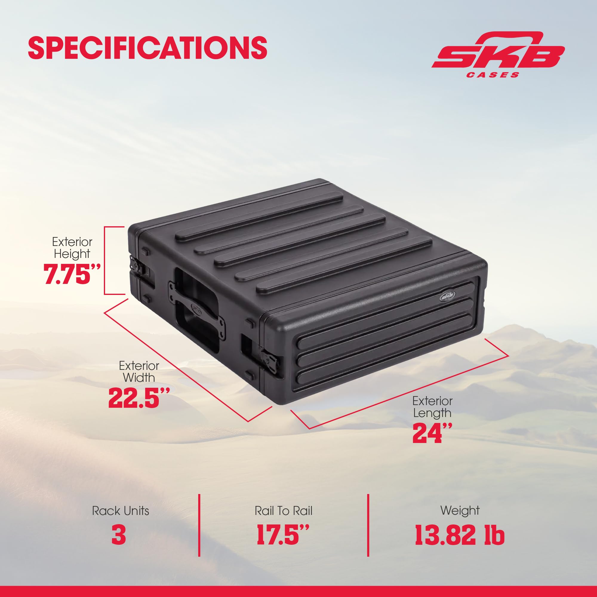 SKB 3Uラックバッグ SKB / SC193U おすすめラックバッグ 3U 19インチラック 軽量