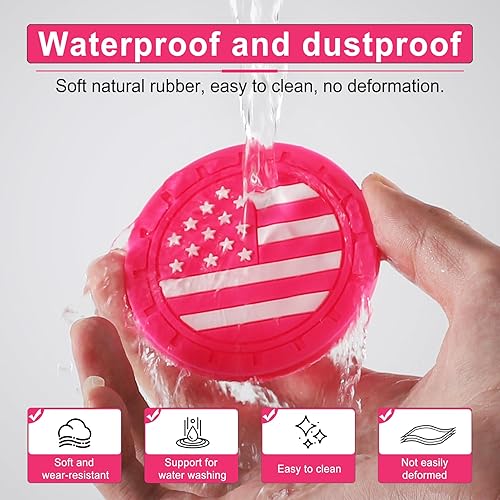 Miniatura 4 de 4 posavasos para automóvil, con bandera estadounidense, portavasos universales antideslizantes, antiarañazos, accesorios interiores de automóvil