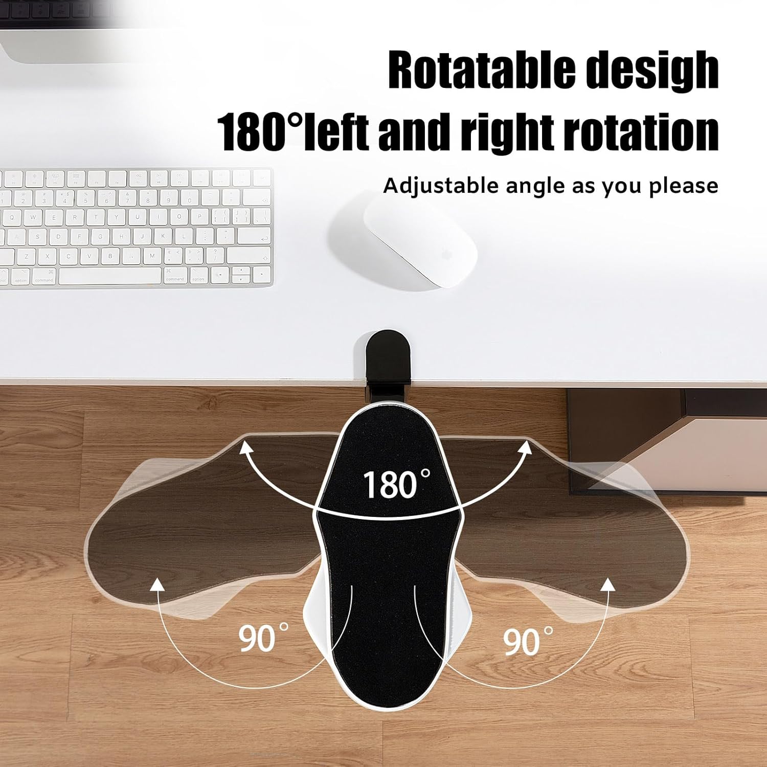 Computer Arm Rest for Desk, 180° Adjustable Rotating Desk Extender Tray, 90° Foldable Elbow Arm Support, Ergonomic Desk Arm Wrist Rest Shelf for Home and Office (Pack of 2)