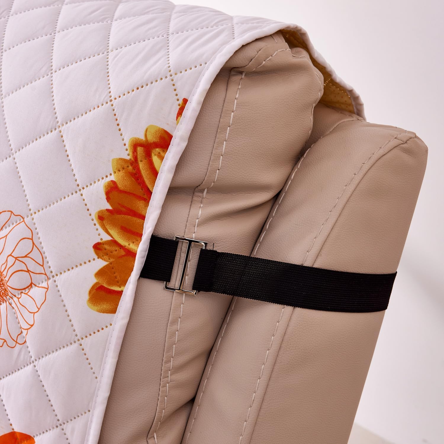 EVENHUG Chair Sofa Cover Sunflower Chair Sofa Slipcover Washable Couch Covers Non-Slip Furniture Protector Cover with Elastic Straps for Pets Kids Dog Cat (Chair,Orange)