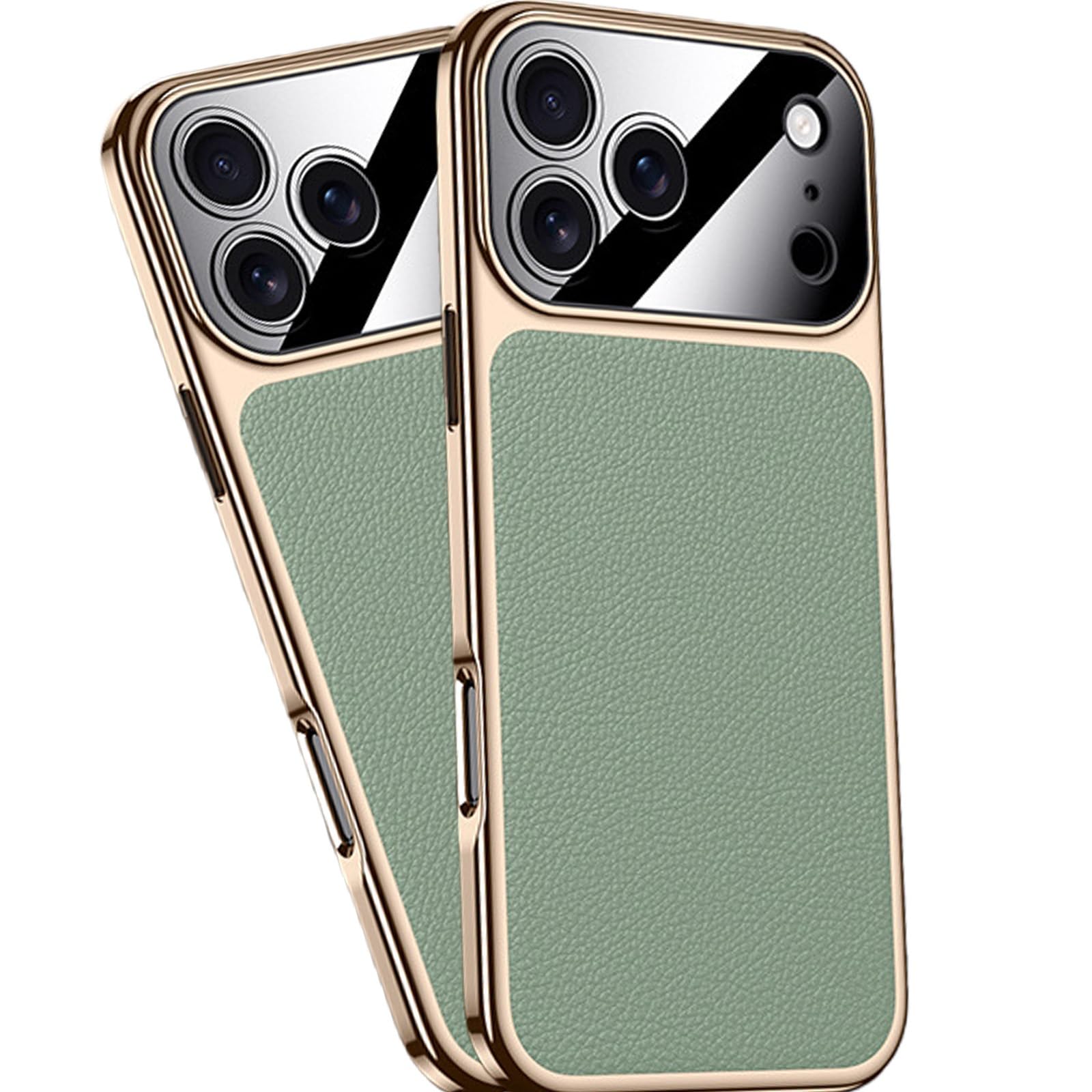 Coque en cuir véritable iPhone 17 Pro Max de luxe verte - 8