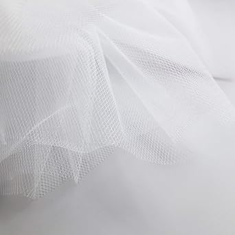 White Bridal Tulle Veil Fabric 300cm Wide - fine net - by the metre - Skirt Pleating Ruching