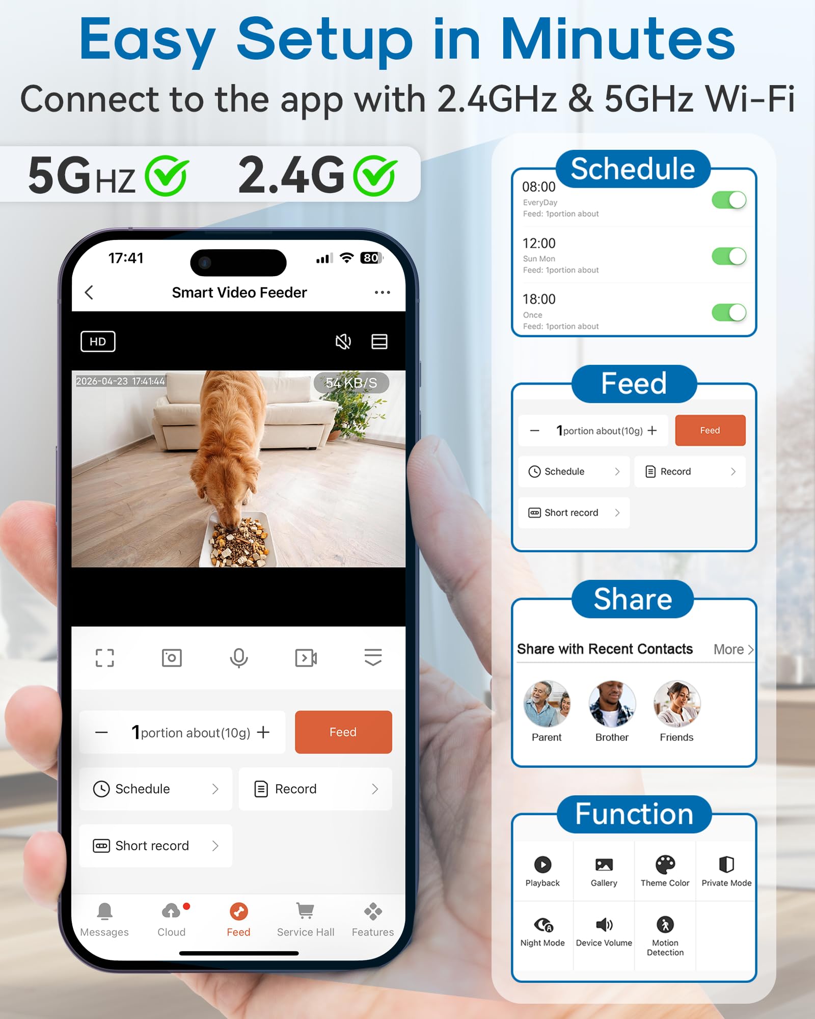 Comedero automático para perros de razas grandes, 15L/63 tazas: se alimenta durante 18-25 días, diseño antiobstrucciones para croquetas de 2 a 23 mm, dispensador automático de alimentos para perros