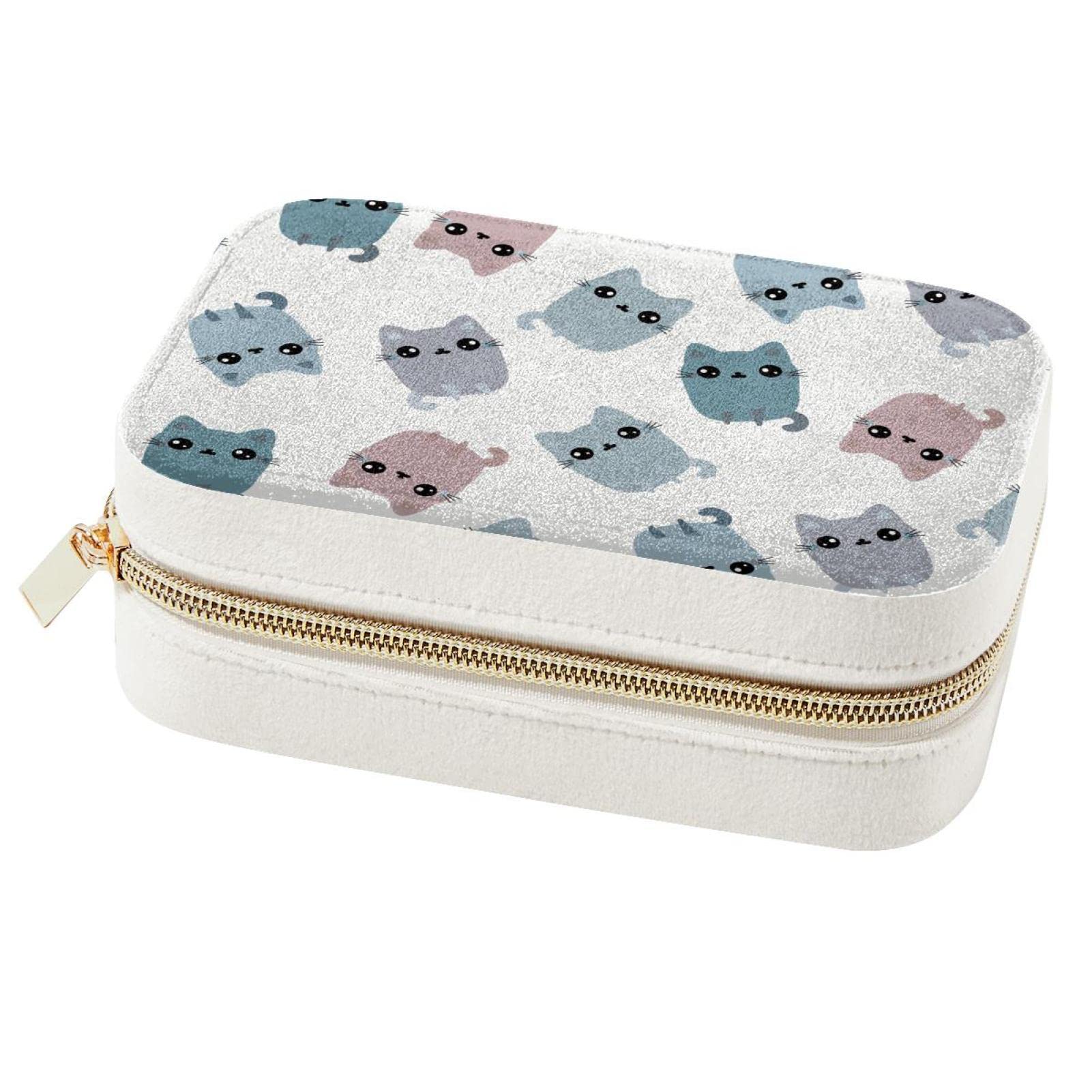 Boîte à bijoux chat de voyage pour bagues et colliers