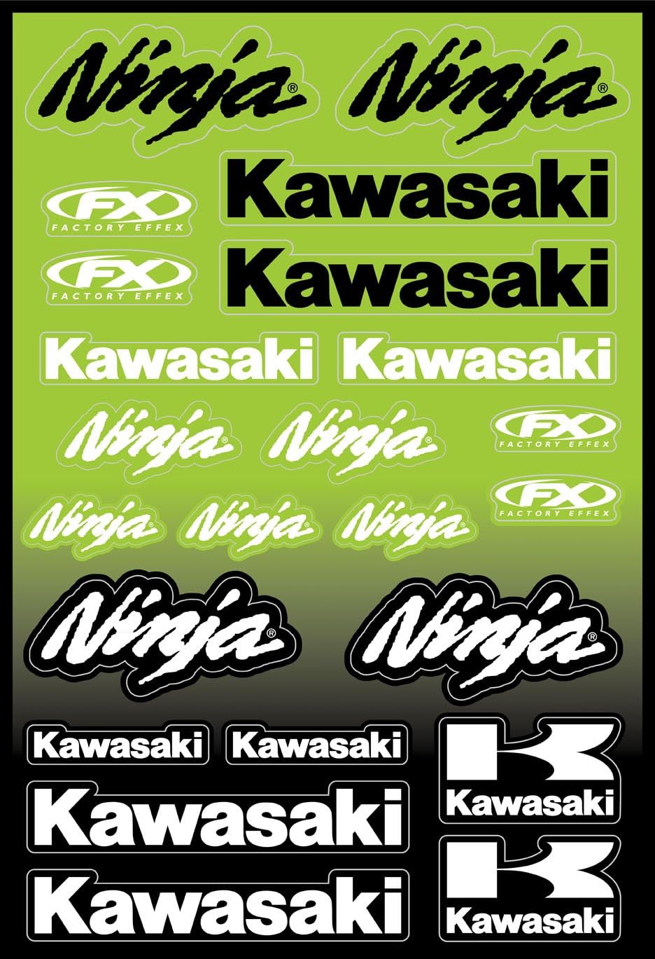 Factory Effex 15-68100 OEM Universal Graphic Kit for Kawasaki