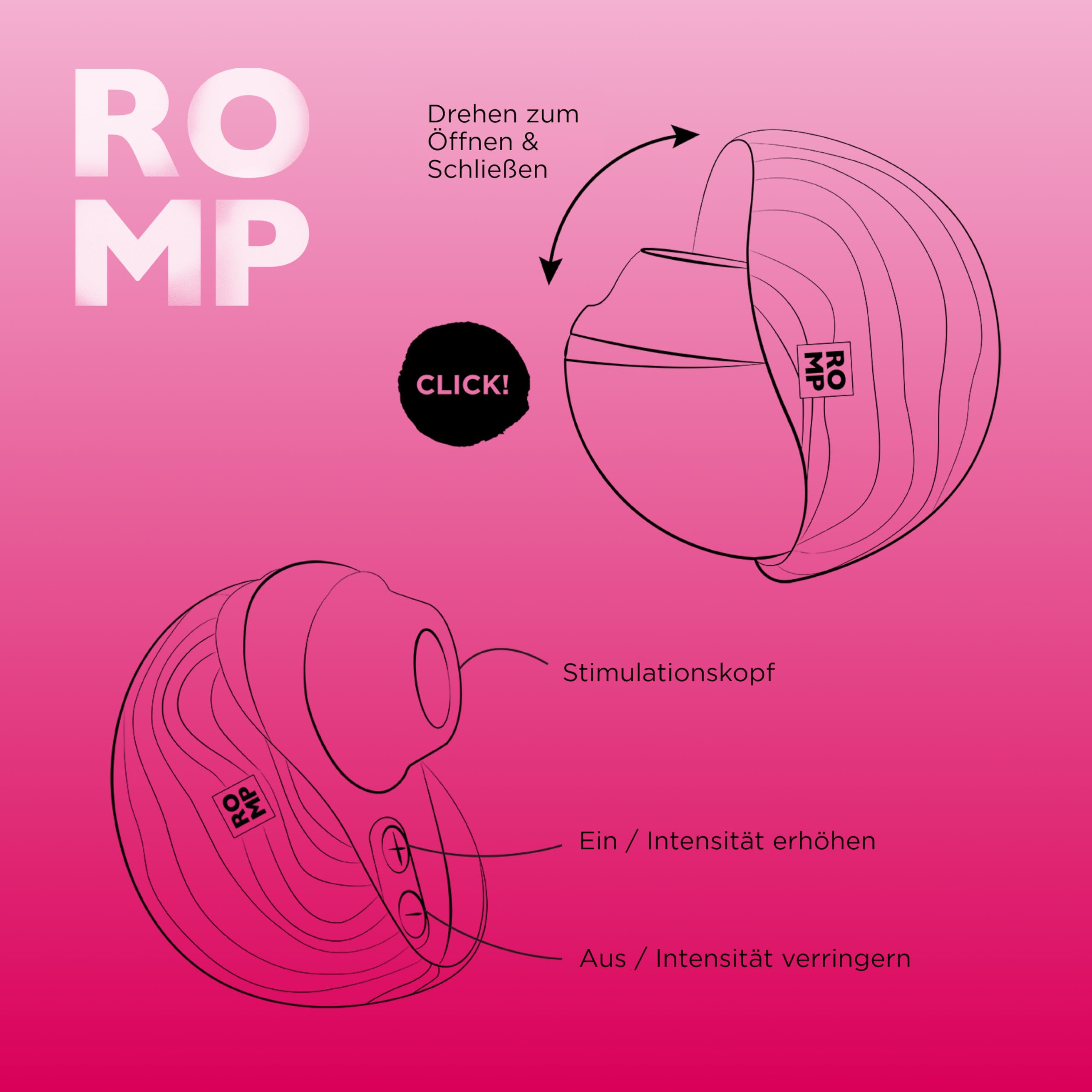 ROMP Spin Vibrator Sex Spielzeug für Frauen | Klitoris Stimulator | Erotisches Sexspielzeug Wasserdicht | Wiederaufladbar Massager in Reisegröße | Sauger für intensive Stimulation & Orgasmen