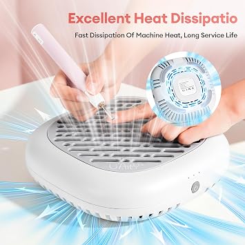 Nail Dust Collector Machine 130W New Strong Power Nail Dust Collector Powerful Suction Extractor Fan for Manicure, Professional Nail Filter (Grey)