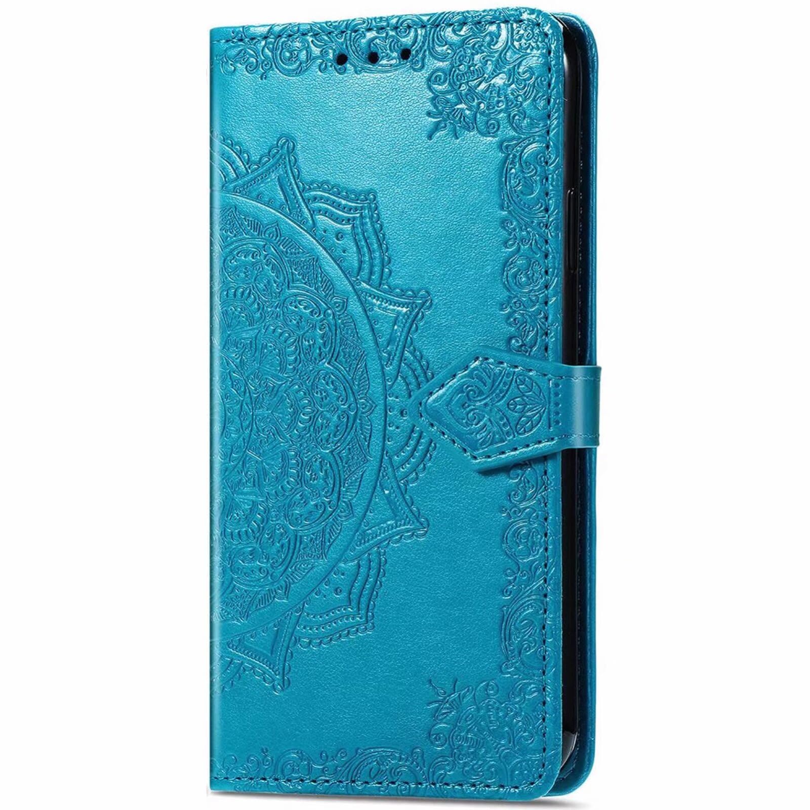 Funda Tipo Cartera Para Xiaomi Redmi Note 13 4G, Diseño De Mandala, Piel Sintética, Bolsillo Con Cremallera, Ranuras Para Tarjetas Con Correa De