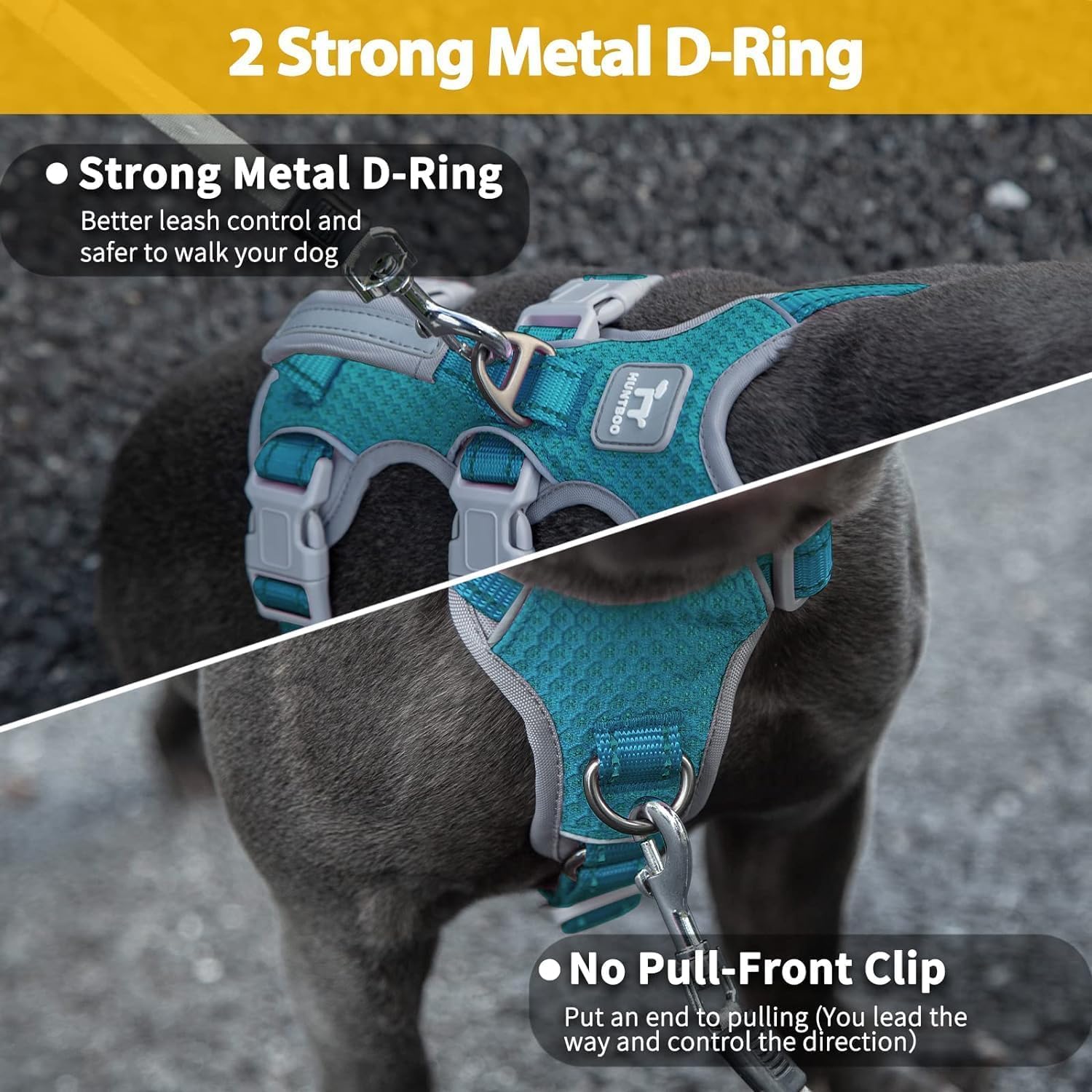 Huntboo Escape Proof Dog Harness, Secure Dog Harness No Escape, Fully Reflective Harnesses with Handle, Breathable, Durable - Image 4
