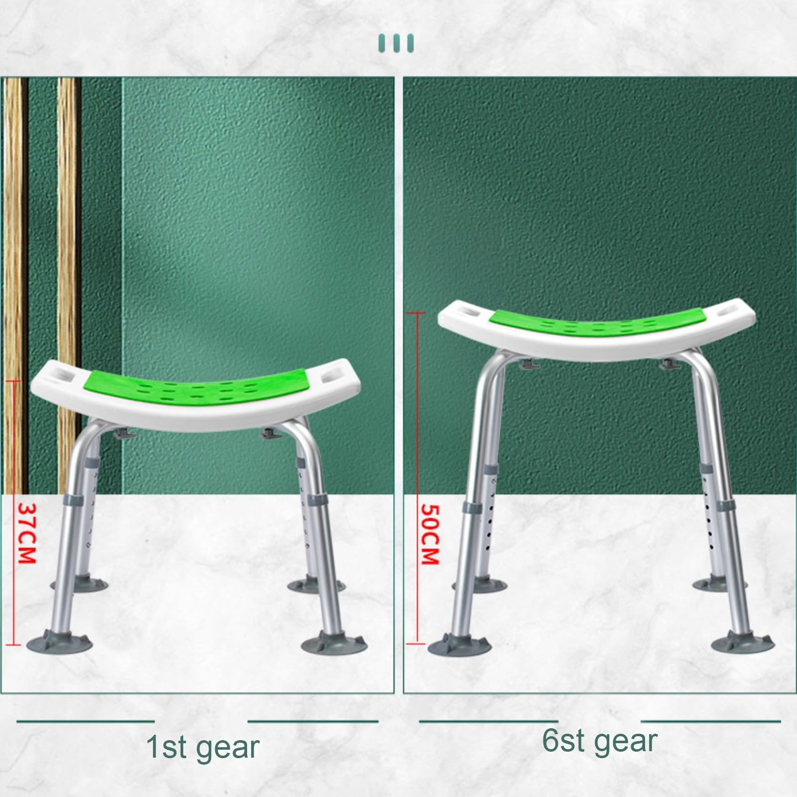 Silla for Baño Y Ducha Ajustable De con Manija De Ducha con Ayuda De Succión Gratuita, Banco Grande Antideslizante, Asiento De Taburete De Bañera con Patas De Aluminio