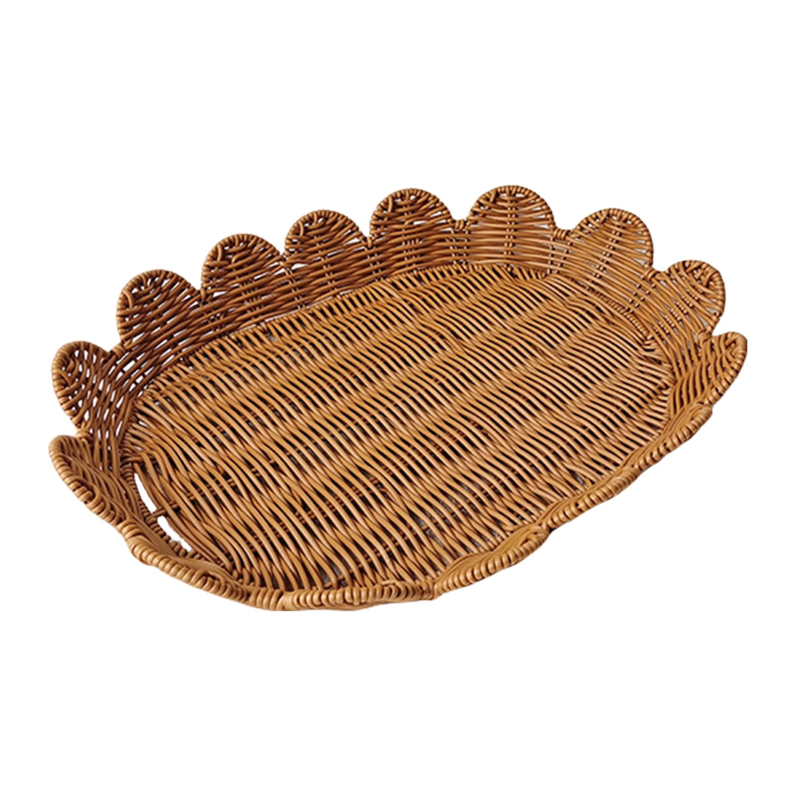 Elegant Woven Baskets Snacks Organization Tray Bread Basket Fruit Display Basket Suitable For Kitchen And Dining