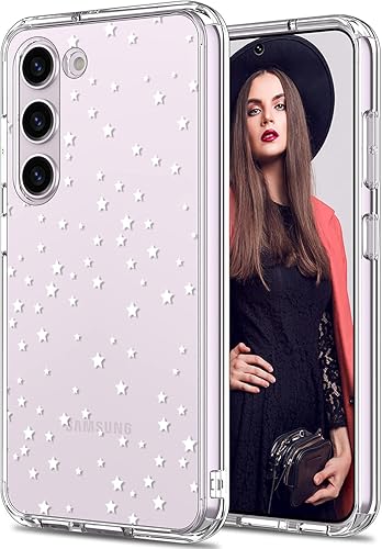 ICEDIO Funda protectora duradera para Samsung Galaxy S23 Plus de 6.6 pulgadas, diseño de estrellas centelleantes