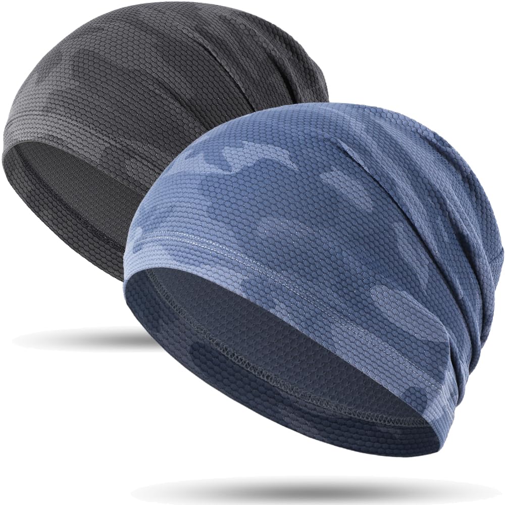 WTACTFUL Cooling Breathable Skull Cap Men Women, Sweat Wicking 1-2-4 Pack