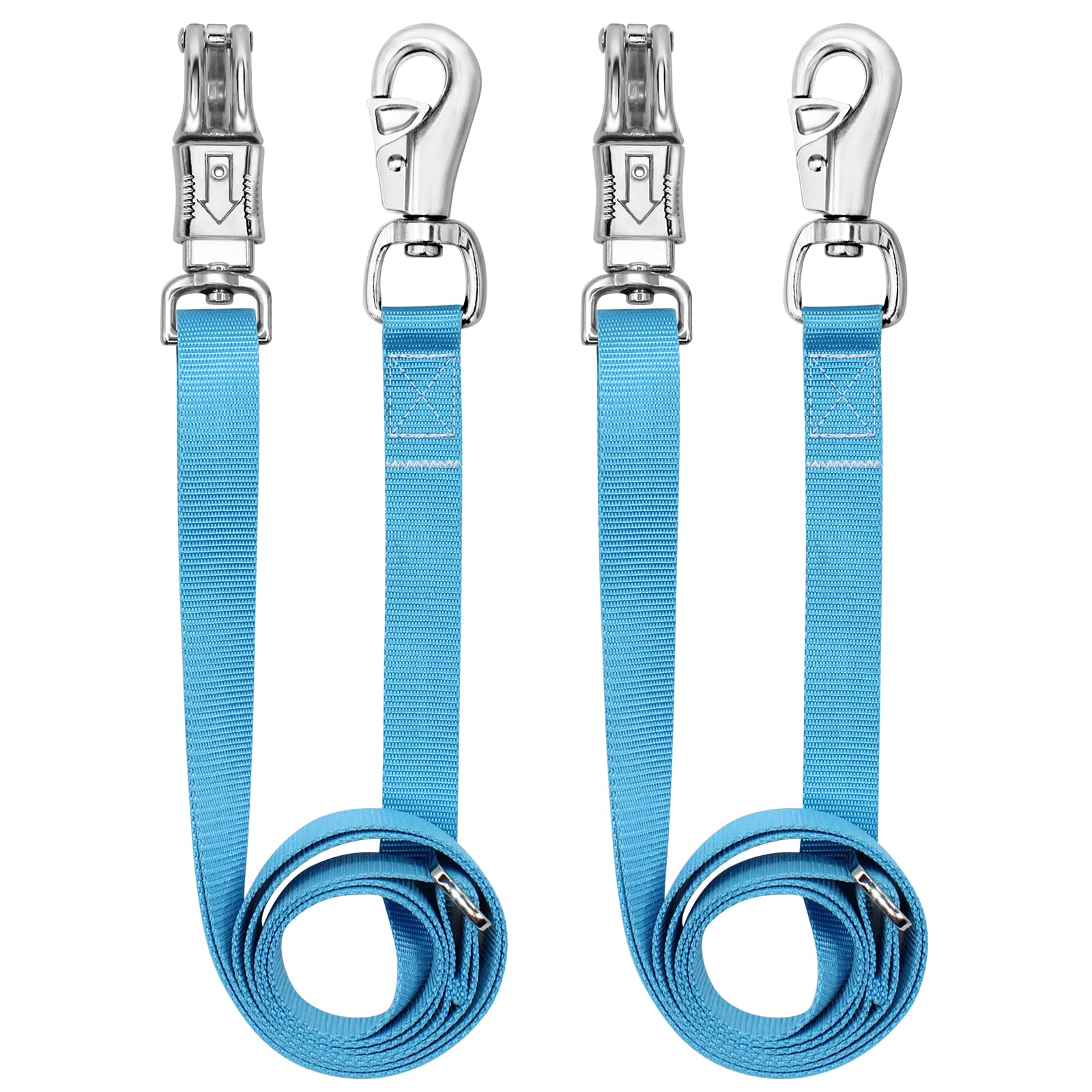 MIYABALA Cross Ties for Horse,Heavy Duty Nylon Trailer Tie with Strong Panic Snap and Bull Snap,Adjustable Length from 45.2" to 78.7",Professional Horse Supplies