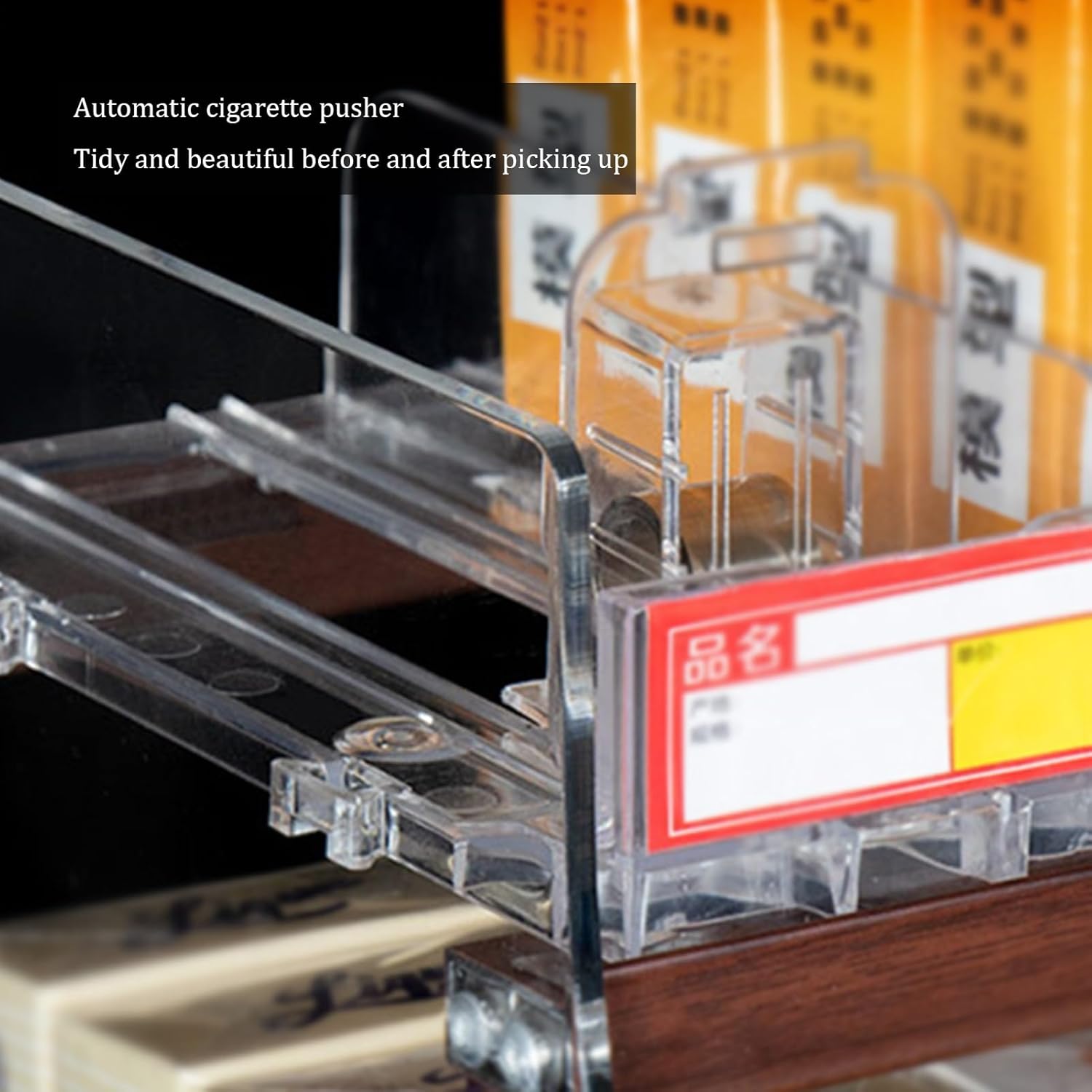 Acrylic Cigarette Display Rack - Wall/Countertop Trapezoid Organizer, Automatic Retail Cabinet for Supermarkets, Clear Design, 50.5x29 cm, Perfect for Cigarette Sales