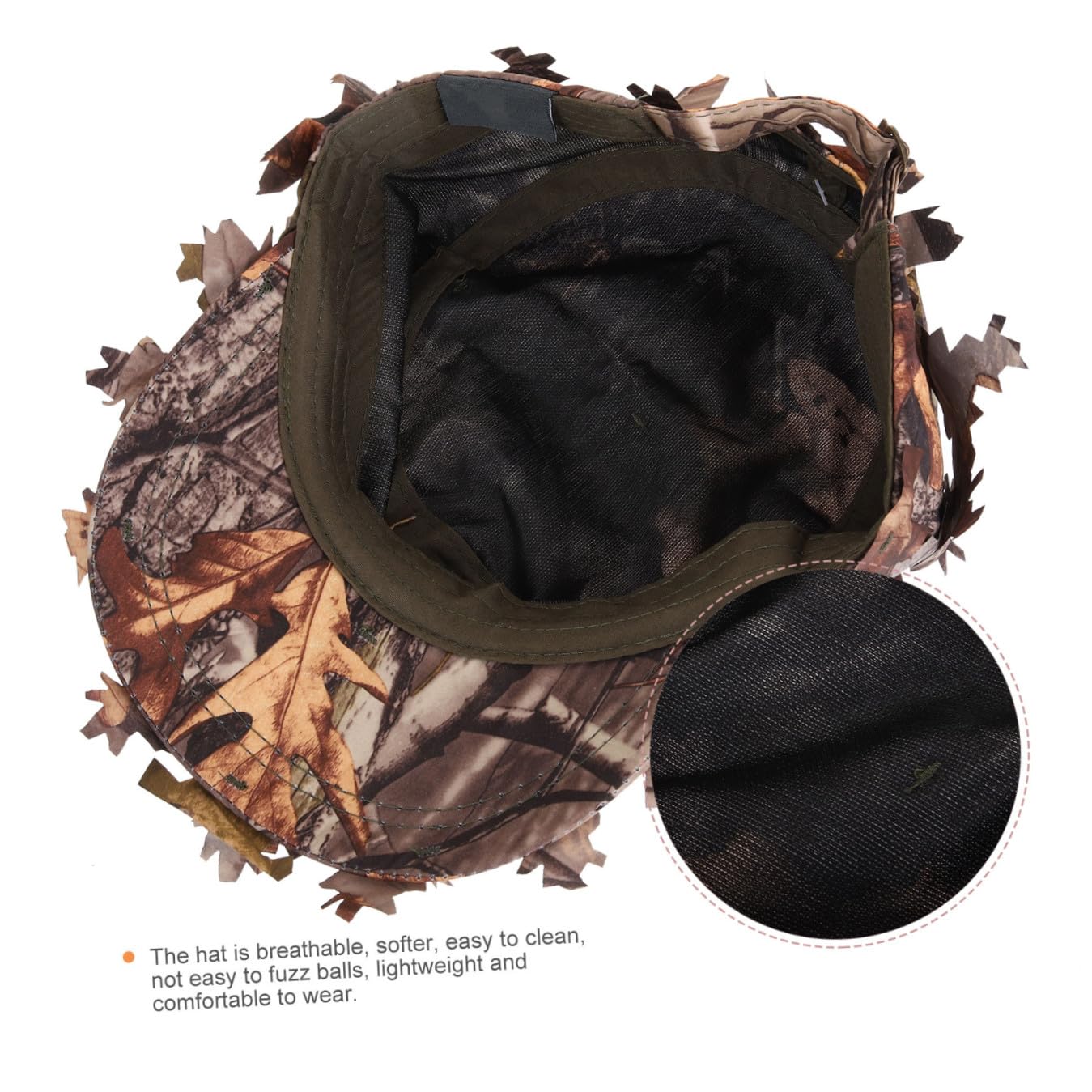 GALPADA Cappello Mimetico per Cappelli Bordo Viaggio Visiera Uomini Cappello di Feltro Sport Costume Berretto da Baseball con Berretto a Foglia Cappuccio con Foglia Poliestere