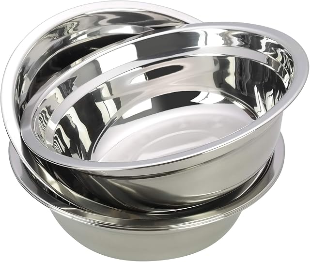 Nesmilers Baking Mixing Bowl Set of 4, Prep Bowls, Stainless Steel Deep Bowl