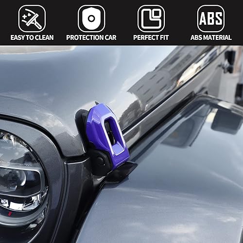 Miniatura 33 de Voodonala Para Jeep JL ABS Capó Cierres de Hebilla del Motor Cierre de Capó Cubierta Decoración Cubierta de Protección para Jeep Wrangler JL JLU Azul