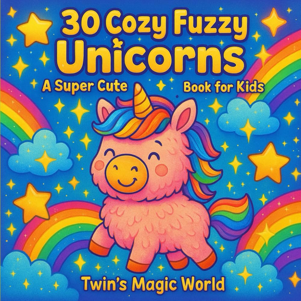 30 Cozy Fuzzy Unicorns: A super cute coloring book for kids