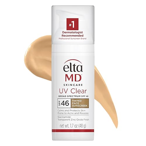 EltaMD UV Clear Tinted Face Sunscreen, SPF 46 Oil- Free with Zinc Oxide, Dermatologist Recommended - Tinted (Fair-Med Skin Tones) 1.7 oz