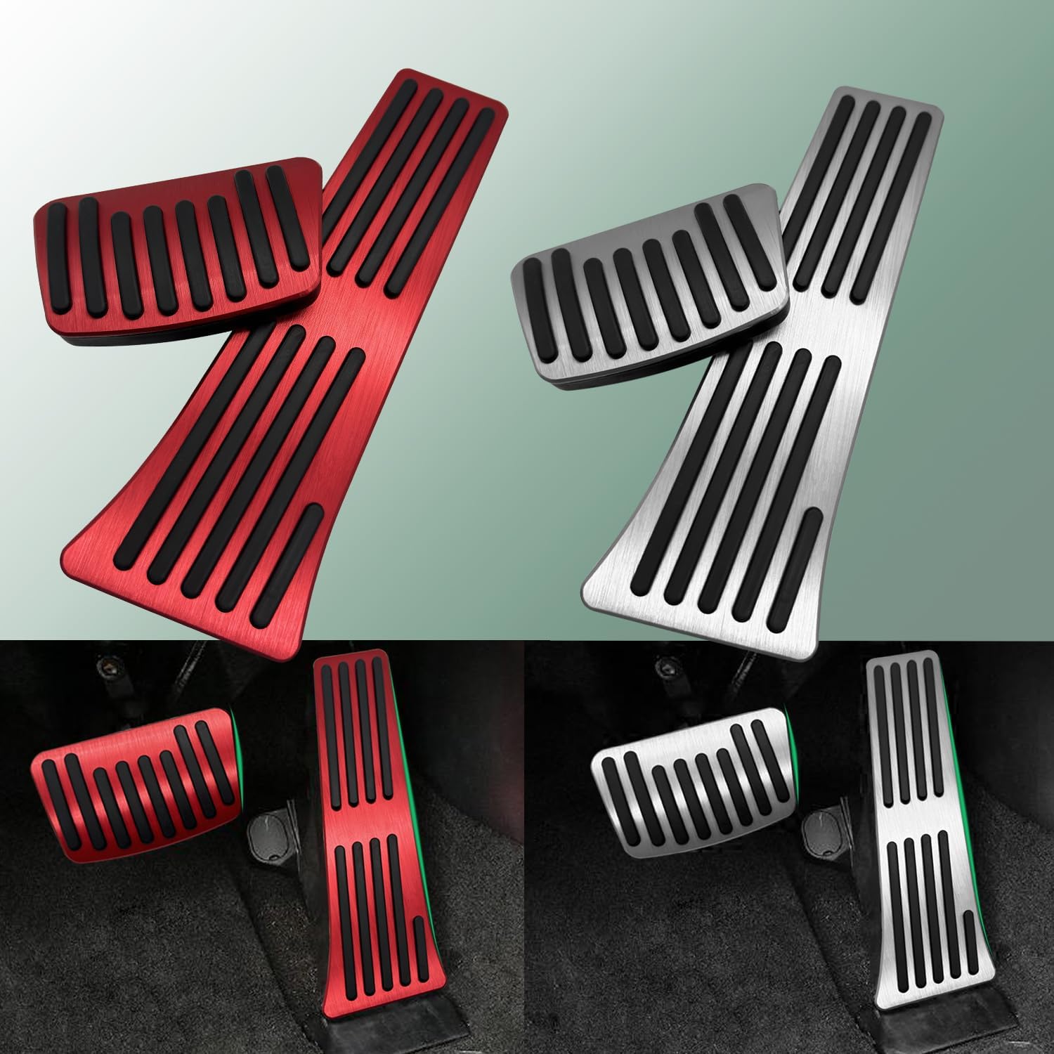 Brake Pedal Gas Accelerator Pedal Cover Compatible with Kia K5 2021-2024 Kia Cadenza 2017-2024 Sorento 2016-2024 Sportage 2017-2024 Stinger 2018-2023 (Red)