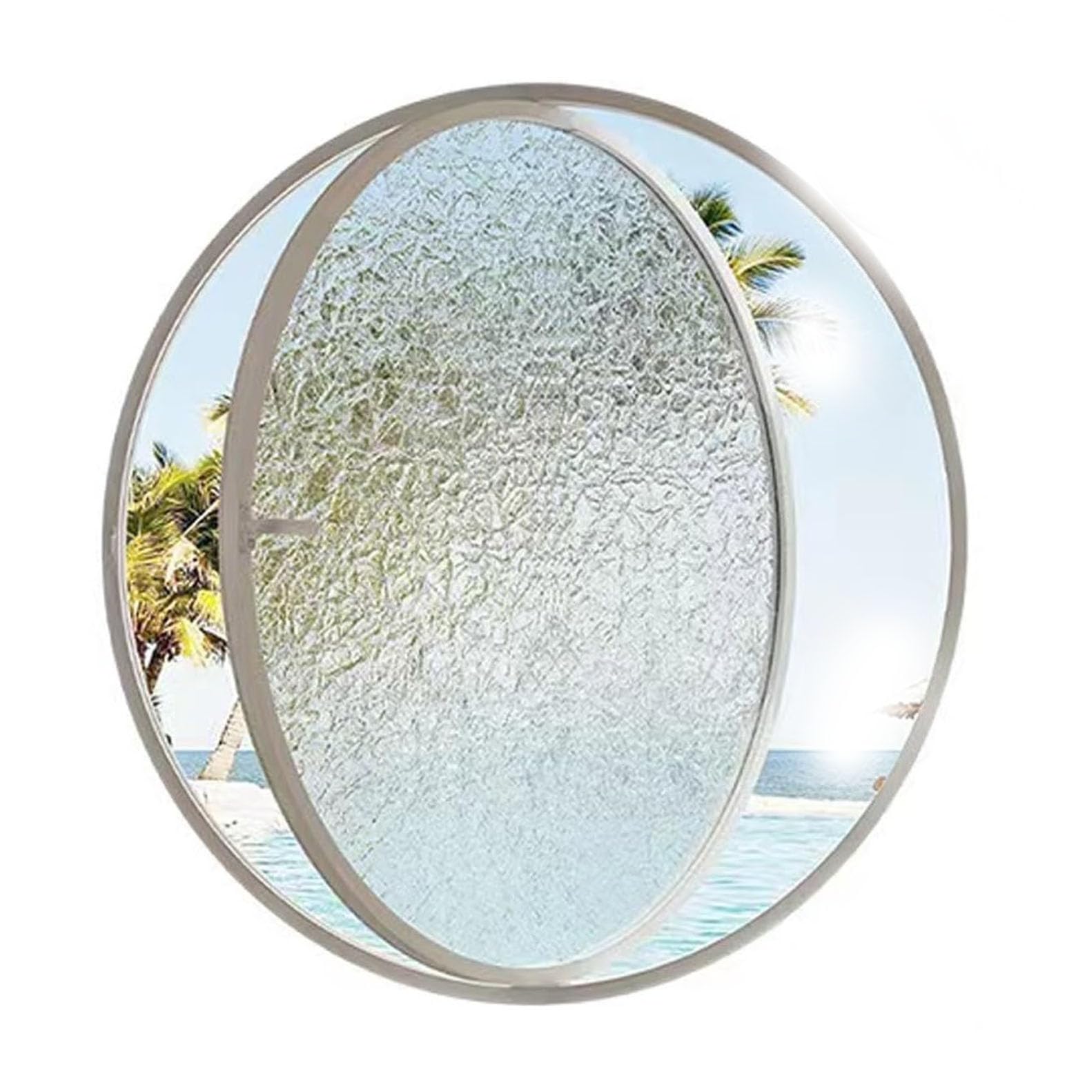 Fenêtre ronde pivotante 360° en verre trempé blanc pour aérer facilement